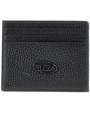 DIESEL Grained Leather Cardholder - Black