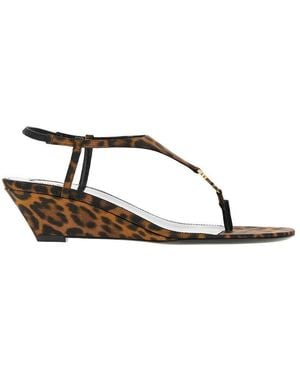 Saint Laurent Sandali 'Cassandre' - Marrone