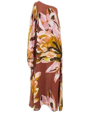 Amotea Viscose One-Shoulder Maxi Dress - Orange