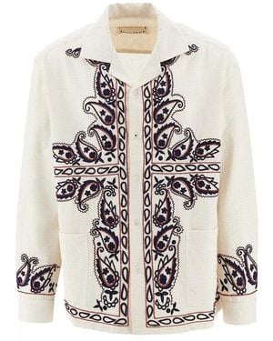 BAZISZT 'Memento' Embroidered Silk Shirt - White