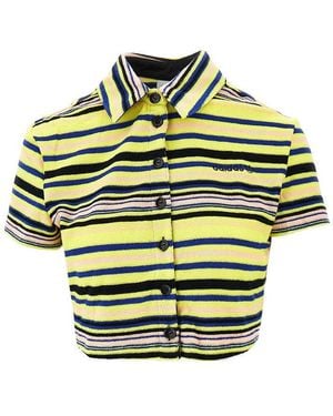 adidas Originals Striped Towel Cropped Shirt - Yellow