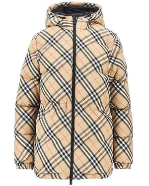 Burberry Check Nylon Down Jacket - Metallic