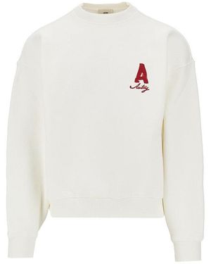Autry Used Effect Heritage Crewneck Sweatshirt - White