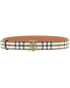 Burberry Tb Check Belt - Brown