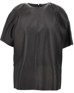 TOTEME Nappa Leather Cocoon Top - Black