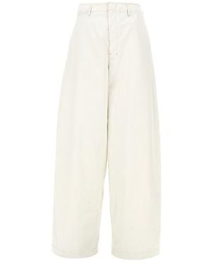 Lemaire Cotton Twill Large Chino Trousers - White