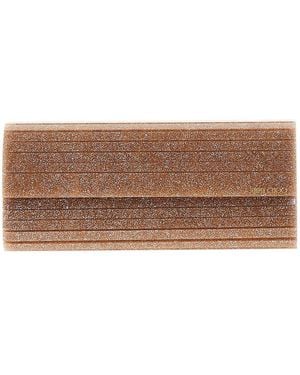 Jimmy Choo 'Sweetie' Glittered Clutch - Brown