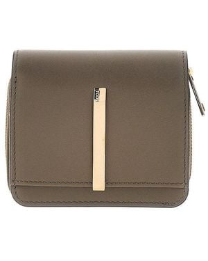 Tod's Leather Small Bi-Fold Wallet - Grey