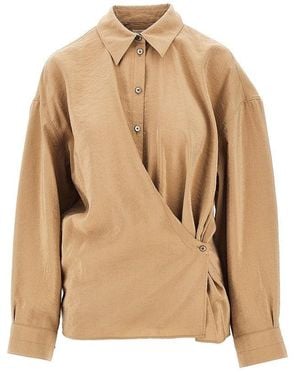 Lemaire Cotton And Silk Twisted Shirt - Natural