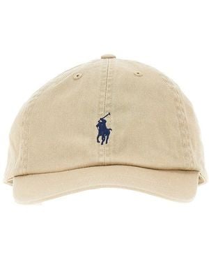 Ralph Lauren Baseball Hat With Logo Embroidery Kids - Natural