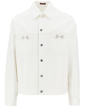 Gucci Denim Jacket With Horsebit Details - White