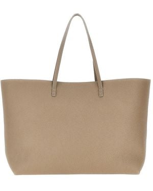 Fendi Medium 'Roll' Grained Leather Shopping Bag - Natural