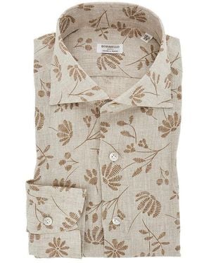 Borriello Striped Cotton And Linen Tailored Shirt - Natural