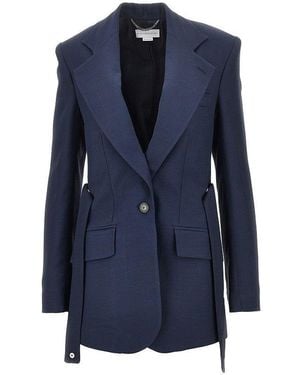Stella McCartney Giacca Monopetto Con Cintura - Blu