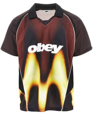 Obey 'Blurred' Soccer T-Shirt - Multicolour