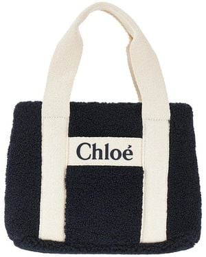 Chloé Teddy Fabric Tote Bag Kids - Black