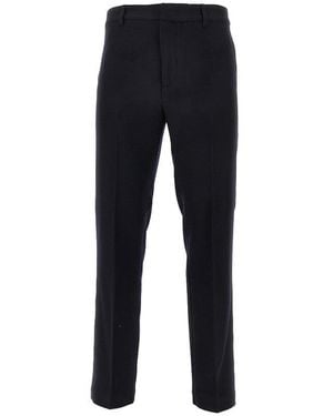 Emporio Armani Wool And Cashmere-Blend Chino Trousers - Black