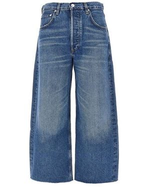 Citizens of Humanity Ayla Raw Hem Crop Jeans - Blue