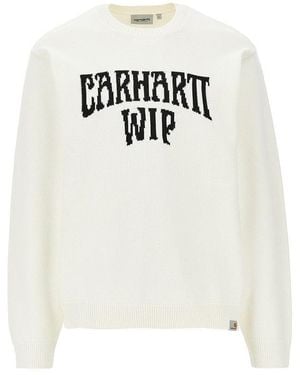 Carhartt 'Deck' Cotton Crewneck Jumper - White