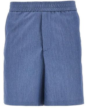 C.9.3 Viscose-Blend Gabardine Bermuda Shorts - Blue
