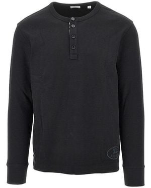 Burberry Ribbed Jersey Long-Sleeved T-Shirt - Blue