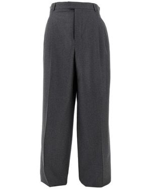 Ami Paris Wide Leg Trousers With Darts - Grey