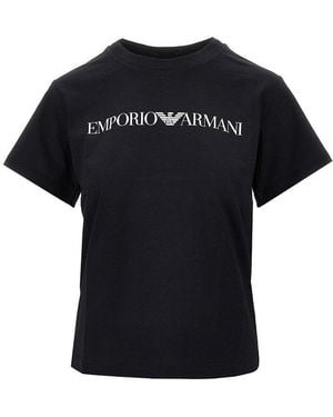 Emporio Armani Logo Print T-Shirt - Black