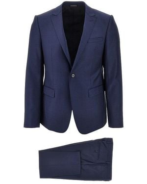 Emporio Armani Light Wool David Line Suit - Blue