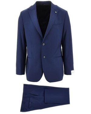 Luigi Bianchi Super 110's Wool Tailored Suit - Blue
