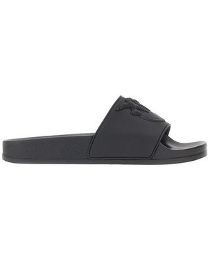 Pinko Love Birds Logo Rubber Slides - Blue