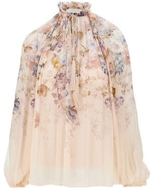 Zimmermann Valiant Crêpe De Chine Blouse - Natural