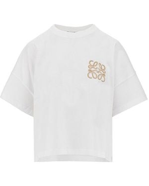 Loewe Anagram Embroidery Boxy Fit T-Shirt - White