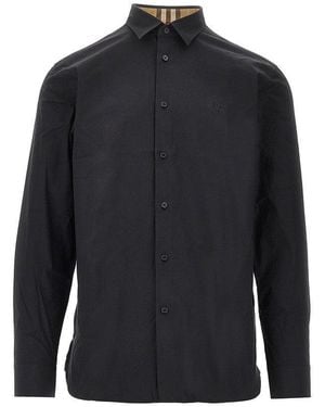 Burberry Stretch Poplin Shirt - Blue
