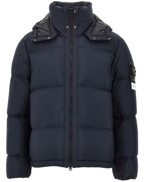 Stone Island Matt Ripstop Cordura Down Jacket - Blue