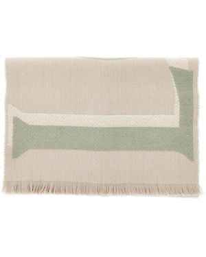 Loewe Cashmere And Wool Blend Scarf - Natural