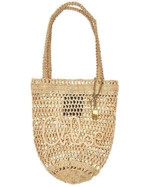 Chloé Rafia 'Summer Banana' Small Tote Bag - Metallic