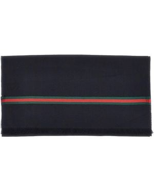 Gucci Silk And Wool Scarf - Blue