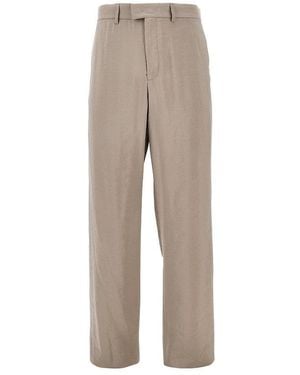 Emporio Armani Modal-Blend Trousers - Natural