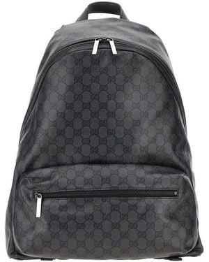 Gucci Gg Coated Fabric Medium Backpack - Grey