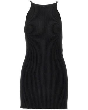Courreges Ribbed Knit Mini Dress - Black