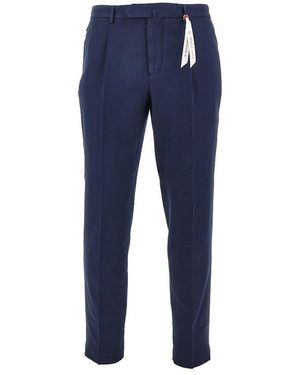 Santaniello Cotton And Linen 'Arechi' Trousers - Blue