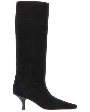 Paris Texas 'Rose' Suede Leather Boots - Black