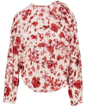 Isabel Marant Printed Silk 'Firma' Blouse - Red