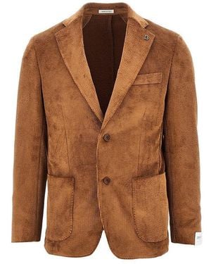 BRERAS Milano 'Venezia' Corduroy Single-Breasted Jacket - Brown