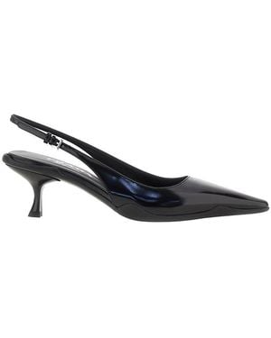 Prada Spazzolato Leather Re-Edition Slingback Pumps 36 - Blue