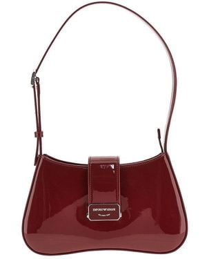 Emporio Armani Shiny Faux Leather Shoulder Bag - Purple