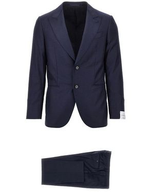 Caruso 'Norma' Single-Breasted Wool Tailored Suit - Blue