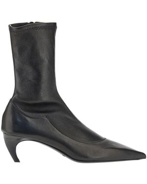 KHAITE Stretch Nappa Leather Ankle-Boots - Black