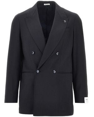 BRERAS Milano 'Arezzo' Wool Double-Breasted Jacket - Blue