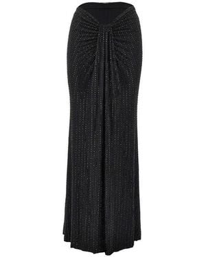 VENUJA Crystal-Embellished Jersey Maxi Skirt - Black